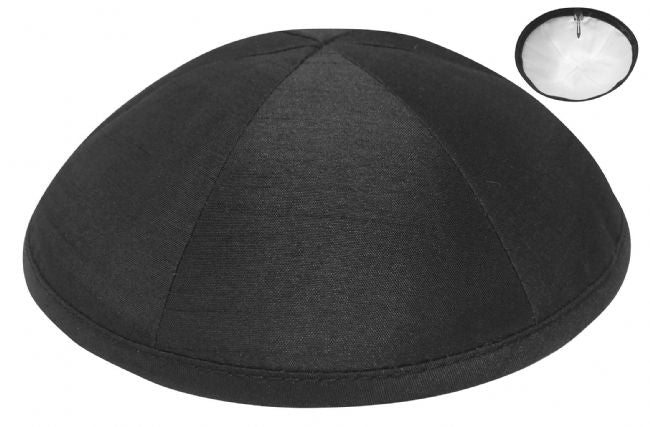 Black Raw Silk Kippah