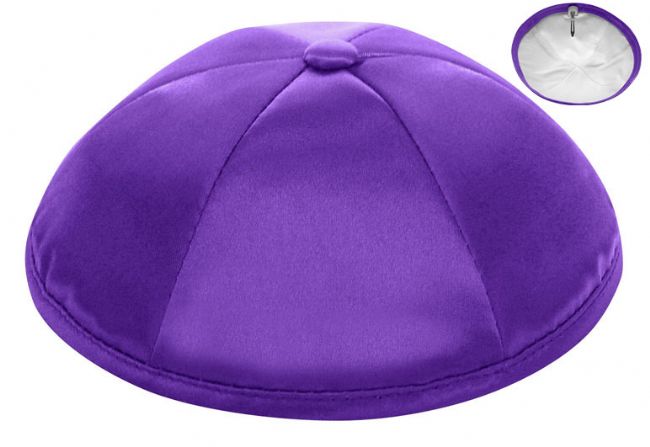 Dark Purple Deluxe Satin Kippah
