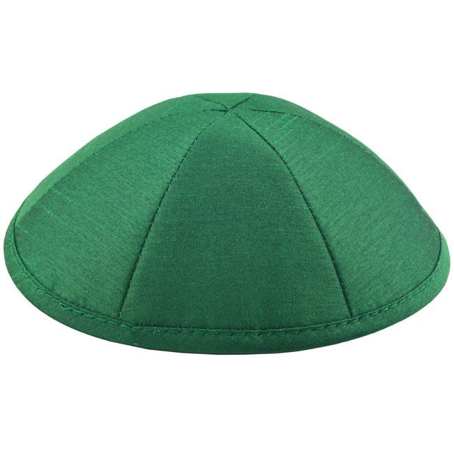 Green Raw Silk Kippah