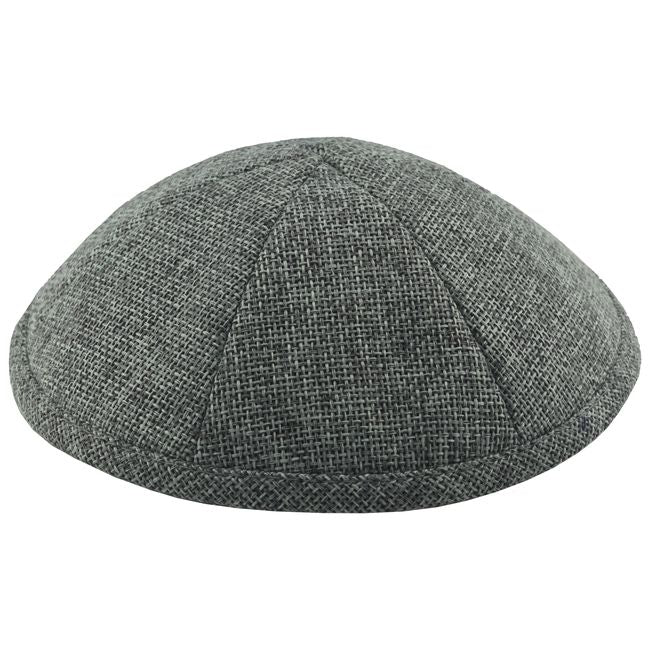 Grey Burlap Kippah
