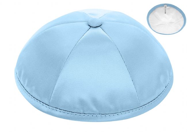 Light Blue Deluxe Satin Kippah